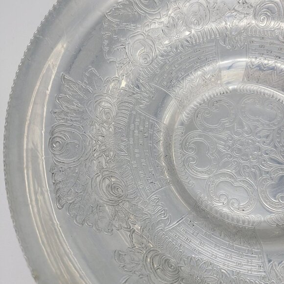 Vtg Hand Wrought Aluminum Serving Bowl Floral Roses Embossed Wilson Specialties - Picture 9 of 16